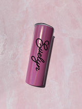 20oz Skinny Pink Tumbler W/ Straw